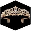 Gold Crown for Women Crystal Princess Tiaras Rhinestone Queen Headband Wedding Bridal Hair Accessories Birthday Prom Pageant Party Coming of Age Ceremony Photo Props view 1