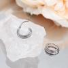 ALACLO 316 Stainless Steel 16G Clicker Nose Ring Hoop, Triple Stacked Septum Rings Surgical Steel Daith Conch Helix Cartilage Earrings Lobe Piercing Jewelry (Silver) view 3