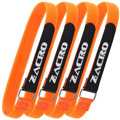 Zacro Bike Rack Straps, 4 PCS Adjustable Bike Wheel Strap with Upgraded Gel Grip & Stonger Metal Buckle, 24/31.5 Inches Anti-Slip Bicycle Tire Stabilizer Strap (Black)