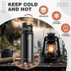 ROCKBROS Insulated Water Bottle with Straw, Stainless Steel Sports Water Cup Flask Leak Proof with Handle Keep Warm and Cold for Hiking, Cycling, Bike Travel, School Sports, Gym view 2