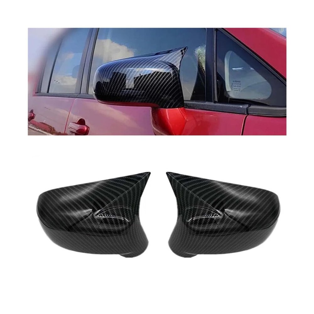 Compatible For Nissan Tiida Hatchback 2004-2010 Car Rearview Side Mirror Cover Wing Cap Sticker Exterior Door Rear View Case Trim Carbon