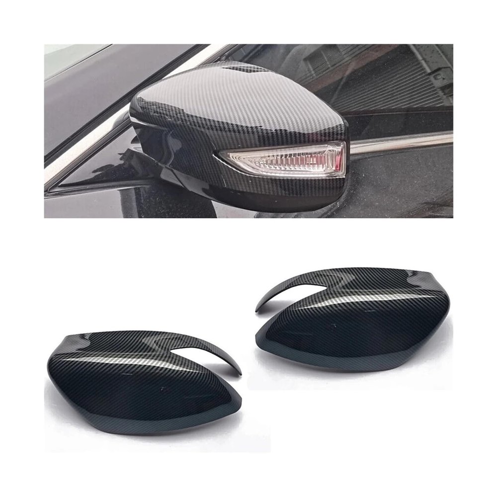 Compatible For Altima Sentra/Sylphy 2013-2018 Car Replacement Rearview Side Mirror Cover Wing Cap Exterior Door Case Trim Carbon