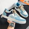 NCNDB Men's Retro Trendy Casual Shoes with Contrasting Color Patchwork Skateboard Sneaker Size 6.5 Cyan view 2