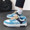 NCNDB Men's Retro Trendy Casual Shoes with Contrasting Color Patchwork Skateboard Sneaker Size 6.5 Cyan view 3