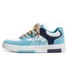 NCNDB Men's Retro Trendy Casual Shoes with Contrasting Color Patchwork Skateboard Sneaker Size 6.5 Cyan view 4