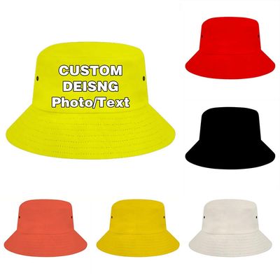 Custom Bucket Hat Personalized Text Photo Personalized Summer Sun Hat Fisherman Cap, Yellow