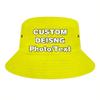 Custom Bucket Hat Personalized Text Photo Personalized Summer Sun Hat Fisherman Cap, Yellow view 2
