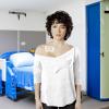 Post Shoulder Surgery Shirts for Men Tearaway Recovery Long Sleeve Shirt Women Full Open Side Snap Chemo Dialysis Adaptive Clothing White 2XL view 3