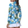 GGOV Golf Shirts for Woman UPF 50+ Sun Protection Quick Dry Lightweight Long Sleeve Polo Shirts for Woman Rash Guard Blue Flowers view 2