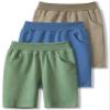 GFQLONG Toddler Boys 3 Pack Cotton Sport Jogger Shorts,Kids Summer Solid Active Short Pants, Green+Lightblue+Khaki, 2-3T view 1