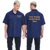TopTie Men's Add Your Text Embroidered Short-Sleeve Work Shirt Industrial Poplin Work Shirt-Navy-2XL view 1