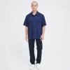 TopTie Men's Add Your Text Embroidered Short-Sleeve Work Shirt Industrial Poplin Work Shirt-Navy-2XL view 3