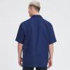 TopTie Men's Add Your Text Embroidered Short-Sleeve Work Shirt Industrial Poplin Work Shirt-Navy-2XL view 4