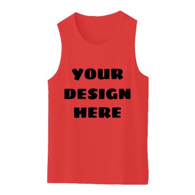Custom Mens Quick Dry Workout Tank Top Gym Muscle Tee Causal Sleeveless T Shirt Red