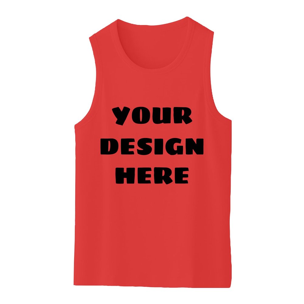 Custom Mens Quick Dry Workout Tank Top Gym Muscle Tee Causal Sleeveless T Shirt Red