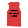 Custom Mens Quick Dry Workout Tank Top Gym Muscle Tee Causal Sleeveless T Shirt Red view 1