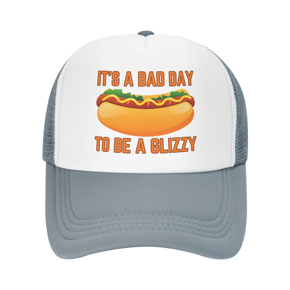 Its A Bad Day to Be A Glizzy Mesh Hat Men Women Hot Dogs Lover Baseball Cap for Women Men Funny Trucker Hat Black