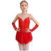 FEESHOW Kids Girls Shiny Diamond Figure Ice Skating Dress Ballerina Ballet Dance Leotards Dress Ballroom Costume Red B 16 Years view 4