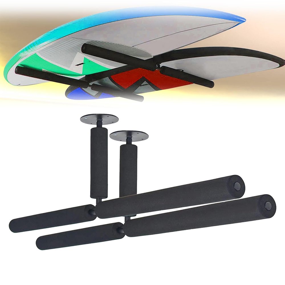 T-Bar Surfboard Wall Mount Rack, COR Surfboard Storage Rack with Padded Arms, Surf Wall Mount for 2 Surfboard or SUP Paddle Board