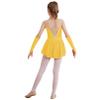 FEESHOW Kids Girls Shiny Diamond Figure Ice Skating Dress Ballerina Ballet Dance Leotards Dress Ballroom Costume Yellow B 8 Years view 2