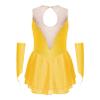 FEESHOW Kids Girls Shiny Diamond Figure Ice Skating Dress Ballerina Ballet Dance Leotards Dress Ballroom Costume Yellow B 8 Years view 4