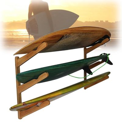 Surfboard Wall Rack for 3 Boards Multi Functioning Storage or Display Mount, Works on Longboard & Shortboards | Also Works for Wakeboard, Kiteboard