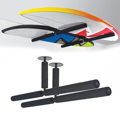 MTTXY T-Bar Surfboard Wall Mount Rack, Ceiling and Wall Surfboard and SUP Rack,COR Surfboard Storage Rack Capacity 150lb for Garage and Home