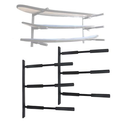 Wall Rack Display Mount Storage Rack for 3 Surfboard/SUP/Snowboards/Skateboards, Wall Storage Racks Capacity 120lb