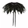 Feather Shawl, Black Feather Cape with Lace Liner, Feather Collar, Shrug Shoulder Strap for Halloween Retro Party Cosplay Costumes view 2