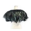 Feather Shawl, Black Feather Cape with Lace Liner, Feather Collar, Shrug Shoulder Strap for Halloween Retro Party Cosplay Costumes view 3