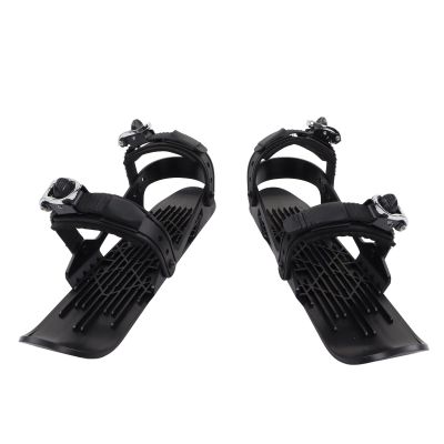 Mini Ski Skates, Snow Ski Shoes Board, Winter Portable Snowblades Skis Shoes, Aachable to Ski Boots(Black)