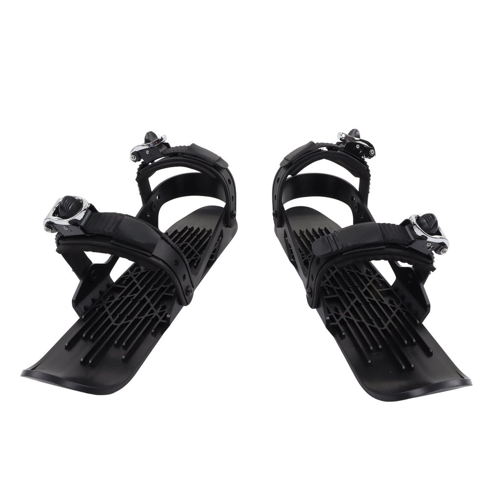 Mini Ski Skates, Snow Ski Shoes Board, Winter Portable Snowblades Skis Shoes, Aachable to Ski Boots(Black)