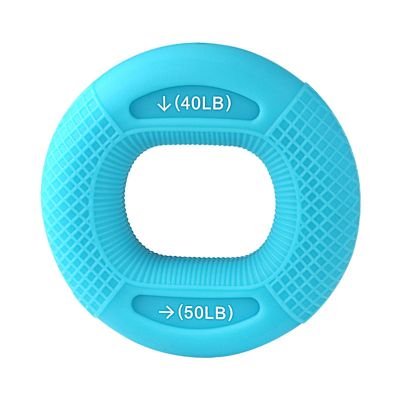 Silicone Grip Ring, Adjustable Hand Grip Elastic Strong Toughness Compact Size Ergonomic Design Heavy Gripper Fitness Hand Finger Exerciser Ring (Blue)