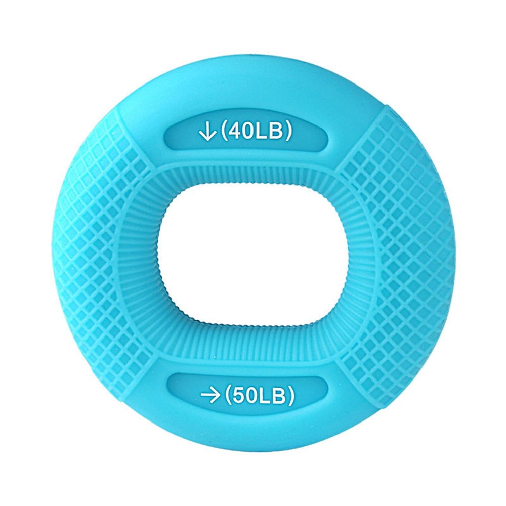 Silicone Grip Ring, Adjustable Hand Grip Elastic Strong Toughness Compact Size Ergonomic Design Heavy Gripper Fitness Hand Finger Exerciser Ring (Blue)
