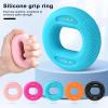Silicone Grip Ring, Adjustable Hand Grip Elastic Strong Toughness Compact Size Ergonomic Design Heavy Gripper Fitness Hand Finger Exerciser Ring (Blue) view 2
