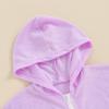 SAYOO Kid Girls Swim Cover Up Kid Hooded Zip-Up Terry Swimsuit Coverup Towel Bathing Suit Bathrobe Pool Beach Robe Dress (F Purple, 1-2 Years) view 4