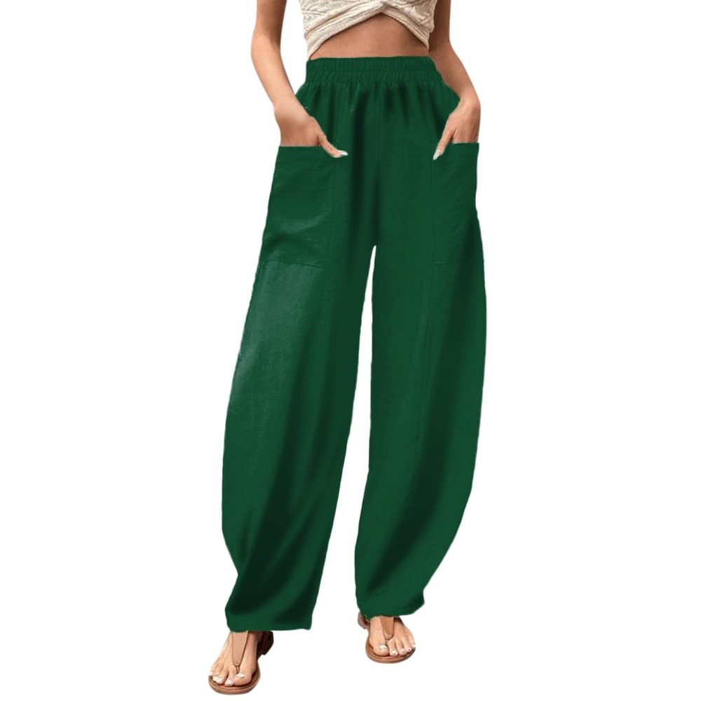 Linen Pants for Women Linen Pants Plazo Pants Lightweight Womens Pants Plus Size Womens Clothing Athletic Capris for Women,C-AG,X-Large