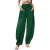 Linen Pants for Women Linen Pants Plazo Pants Lightweight Womens Pants Plus Size Womens Clothing Athletic Capris for Women,C-AG,X-Large view 1