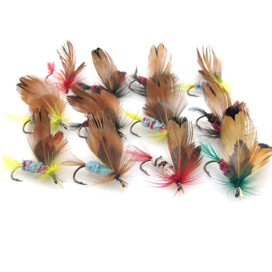 KTGCOZS Pack of 12 Fly Fishing Flies Wooly Bugger Flies Handmade Fly Fishing Flies Rubber