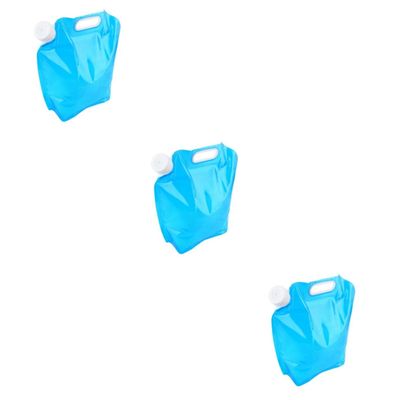 HANABASS 3pcs Portable Folding Water Storage Bag Camping Water Container Food-grade Hiking Outdoor Survival Accessory