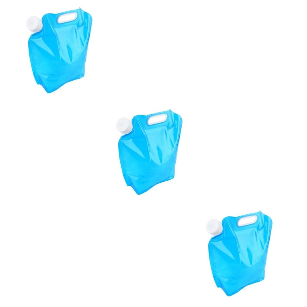 HANABASS 3pcs Portable Folding Water Storage Bag Camping Water Container Food-grade Hiking Outdoor Survival Accessory