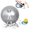 LINGHGD Somersault Auxiliary Ball, Exercise Ball with Straps Stretch Yoga Ball Anti Slip Backflip Ball, Shoulder Ball for Backflip Training, Yoga, Fitness Exercises, 55CM, GRAY view 1