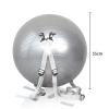 LINGHGD Somersault Auxiliary Ball, Exercise Ball with Straps Stretch Yoga Ball Anti Slip Backflip Ball, Shoulder Ball for Backflip Training, Yoga, Fitness Exercises, 55CM, GRAY view 4