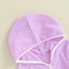 SAYOO Kid Girls Swim Cover Up Kid Hooded Zip-Up Terry Swimsuit Coverup Towel Bathing Suit Bathrobe Pool Beach Robe Dress (Y Purple, 4-5 Years) view 4