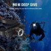 Pyhodi Diving Headlamp, Aluminum IPX68 Waterproof 1200LM 3 Light Mode Underwater Diving Headlight with Rechargeable Battery, Charger, Submarine Light Dive Light for Swimming, Snorkeling view 4
