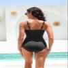 Holipick Black Women Tummy Control One Piece Swimsuit Modest Bathing Suit Full Coverage High Neck Swimwear XXL view 2