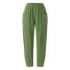 Women's Pants High Waisted Pants for Women Wide Leg Trousers for Women High Waisted Women Pull On Pants Beach Coverup Pants Yoga Dress Pants for Women with Pockets,C-Green,XX-Large view 3