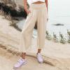 Linen Pants Women Summer Linen Capri Pants for Women Woman Shorts Palazzo Pants for Tall Women Denim Palazzo Pants for Women Plus Size Work Clothes for Women,Beige,Small view 2