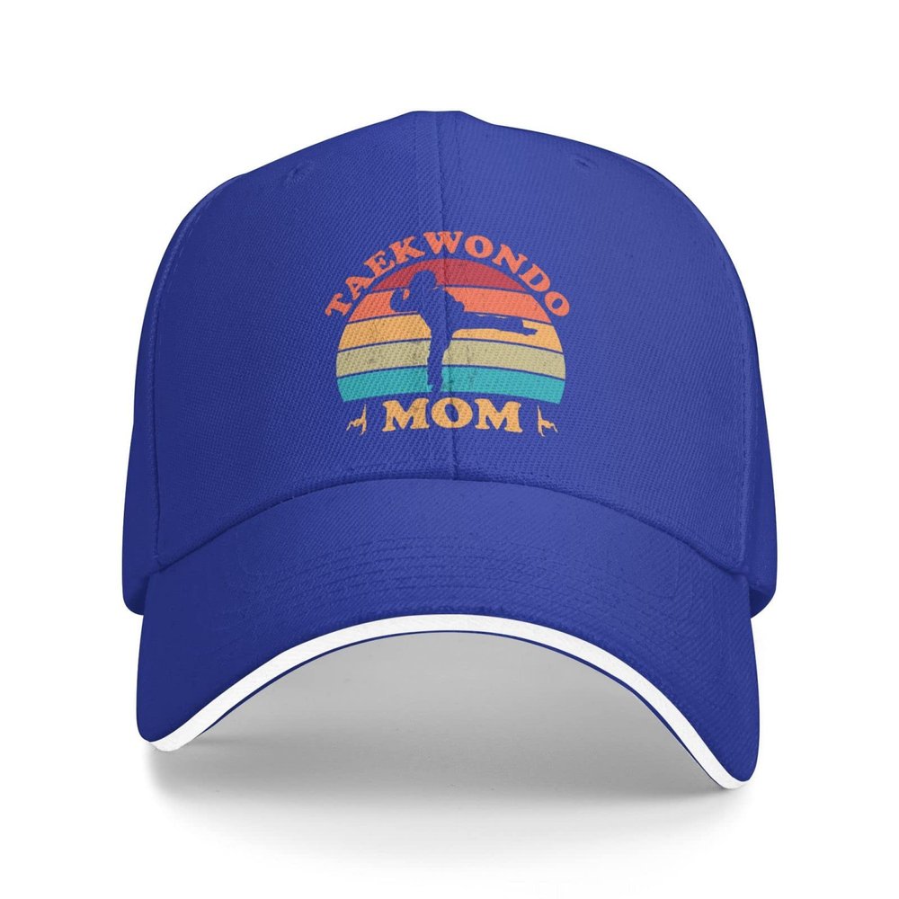 Peiyeety Funny Taekwondo Mom Hat Hat Taekwondo Mom Cap for Women Baseball Hat Graphic Caps Blue