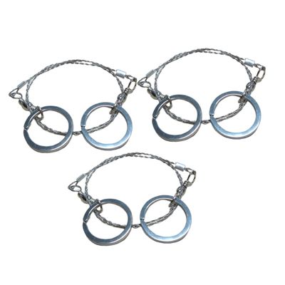 HOMSFOU 3pcs Survival Portable Outdoor Wire Saw Strong Cutting Tool for Camping Hiking Hunting